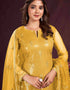 chic yellow butterfly net designer party wear salwar suit with yellow american crepe 13632-acy3903 Close-up View