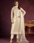 contemporary white butterfly net designer party wear salwar suit with white american crepe 13632-acy3911 Front View