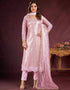 stylish pink butterfly net designer party wear salwar suit with pink american crepe 13632-acy3913 Front View