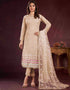 elegant beige butterfly net designer party wear salwar suit with beige american crepe 13632-acy3916 Front View