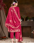 fashionable pink viscose designer party wear readymade salwar suit with pink gadwal silk 13636-acy3934 Close-up View