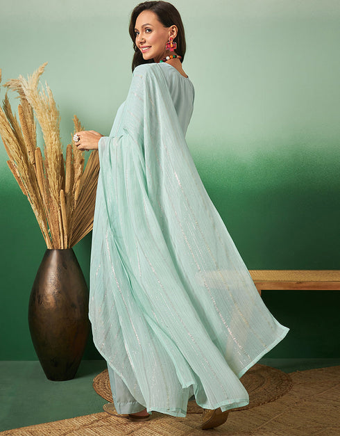 classy sky blue georgette trendy designer party wear salwar suit with sky blue georgette 13641-acy3965 Close-up View