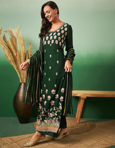 elegant green georgette trendy designer party wear salwar suit with green georgette 13641-acy3969 Front View