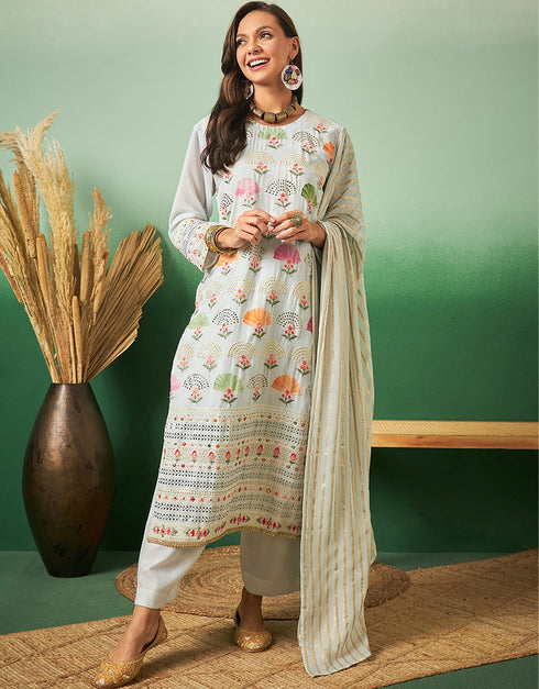 sleek light blue georgette trendy designer party wear salwar suit with light blue georgette 13641-acy3971 Front View