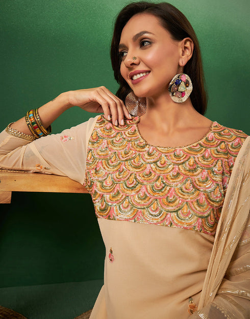 contemporary light orange georgette trendy designer party wear salwar suit with light orange georgette 13641-acy3975 Back View