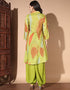 chic green muslin trendy party wear readymade top bottom collection suit design pant 13444-acy3990 Close-up View