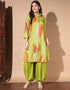 chic green muslin trendy party wear readymade top bottom collection suit design pant 13444-acy3990 Front View