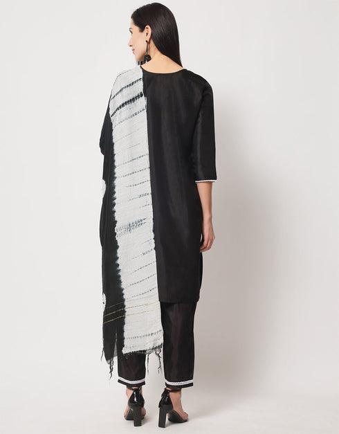 modern black south silk designer party wear readymade salwar suit with black south silk 13645-acy3992 Close-up View