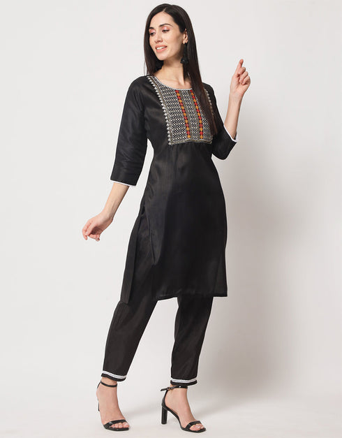 modern black south silk designer party wear readymade salwar suit with black south silk 13645-acy3992 Side View