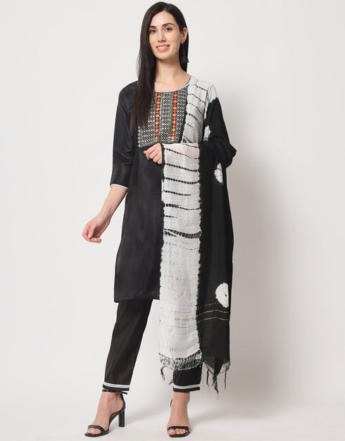 modern black south silk designer party wear readymade salwar suit with black south silk 13645-acy3992 Front View