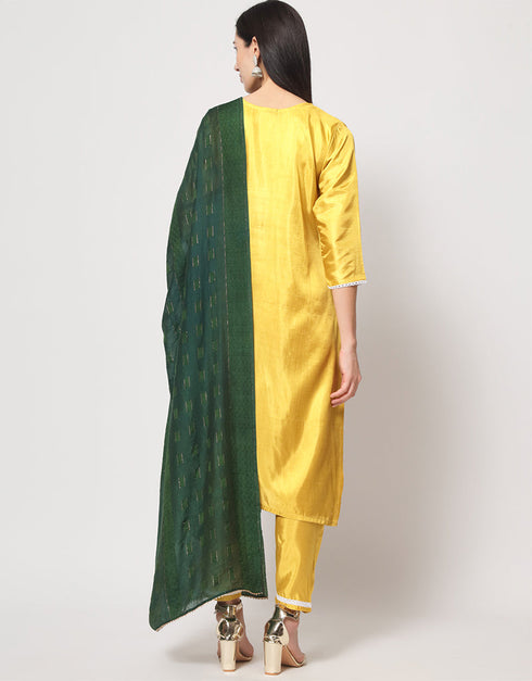sophisticated lemon south silk designer party wear readymade salwar suit with lemon south silk 13645-acy3993 Close-up View
