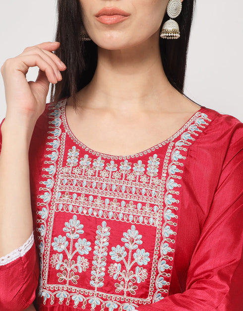 contemporary pink south silk designer party wear readymade salwar suit with pink south silk 13645-acy3995 Back View