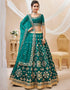 classy green art silk designer party wear lehenga choli with green art silk 13651-acy4016 Front View