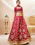 stylish red art silk designer party wear lehenga choli with red art silk 13651-acy4017 Front View