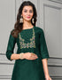 fashionable green cotton silk designer party wear readymade salwar suit with green chanderi 13656-acy4058 Close-up View