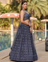classy grey georgette designer party wear lehenga choli with grey georgette 13658-acy4068 Front View
