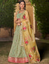 stylish pista georgette designer party wear lehenga choli with pista georgette 13658-acy4069 Front View