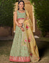 stylish pista georgette designer party wear lehenga choli with pista georgette 13658-acy4069 Front View