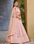 trendy pink art silk designer party wear lehenga choli with pink georgette 13658-acy4071 Front View