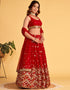 sleek red soft net designer party wear lehenga choli with red georgette 13659-acy4074 Close-up View