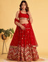 sleek red soft net designer party wear lehenga choli with red georgette 13659-acy4074 Front View