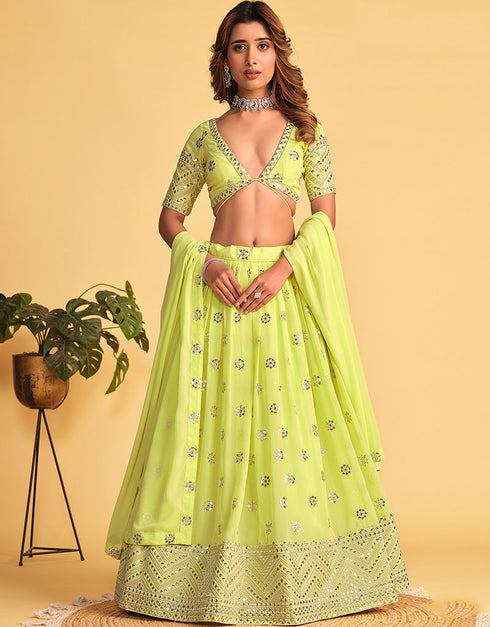 modern neon georgette designer party wear lehenga choli with neon georgette 13659-acy4075 Front View