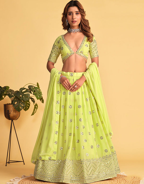 modern neon georgette designer party wear lehenga choli with neon georgette 13659-acy4075 Front View
