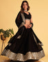 sophisticated black georgette designer party wear lehenga choli with black georgette 13659-acy4076 Front View