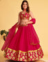 glamorous pink georgette designer party wear lehenga choli with pink georgette 13659-acy4077 Close-up View