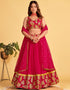 glamorous pink georgette designer party wear lehenga choli with pink georgette 13659-acy4077 Front View