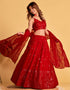 contemporary red georgette designer party wear lehenga choli with red georgette 13659-acy4078 Front View