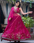 modern pink chinon designer party wear readymade lehenga choli with pink chinon 13664-acy4104 Front View