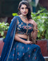 sophisticated blue chinon designer party wear readymade lehenga choli with blue chinon 13664-acy4105 Close-up View