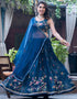 sophisticated blue chinon designer party wear readymade lehenga choli with blue chinon 13664-acy4105 Front View