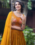 contemporary mustard chinon designer party wear readymade lehenga choli with mustard chinon 13664-acy4107 Close-up View