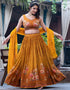 contemporary mustard chinon designer party wear readymade lehenga choli with mustard chinon 13664-acy4107 Front View