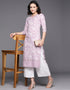 classy floral printed cotton attrective designer party wear readymade long kurti with lavender 13635-acy4118 Back View