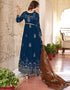 stylish blue faux georgette heavy designer wedding wear salwar suit with blue dull santoon 13671-acy4147 Close-up View