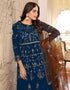 stylish blue faux georgette heavy designer wedding wear salwar suit with blue dull santoon 13671-acy4147 Back View