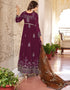 chic wine faux georgette heavy designer wedding wear salwar suit with wine dull santoon 13671-acy4148 Close-up View