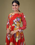 stylish red faux georgette trendy designer party wear salwar suit with red santoon 13677-acy4182 Back View