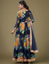 chic blue faux georgette trendy designer party wear salwar suit with blue santoon 13677-acy4183 Close-up View