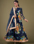 chic blue faux georgette trendy designer party wear salwar suit with blue santoon 13677-acy4183 Front View