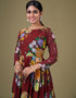trendy maroon faux georgette trendy designer party wear salwar suit with maroon santoon 13677-acy4184 Back View