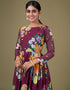 elegant wine faux georgette trendy designer party wear salwar suit with wine santoon 13677-acy4185 Back View