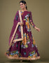 elegant wine faux georgette trendy designer party wear salwar suit with wine santoon 13677-acy4185 Front View