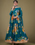 sleek teal blue faux georgette trendy designer party wear salwar suit with teal blue santoon 13677-acy4187 Front View