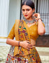 fashionable mustard cotton traditional wear women's heavy lehenga choli collection with white cotton 13681-acy4213 Close-up View