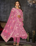 elegant pink net heavy designer wedding wear salwar suit with pink santoon 13688-acy4251 Back View