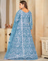 sleek sky blue net heavy designer wedding wear salwar suit with sky blue santoon 13688-acy4253 Close-up View